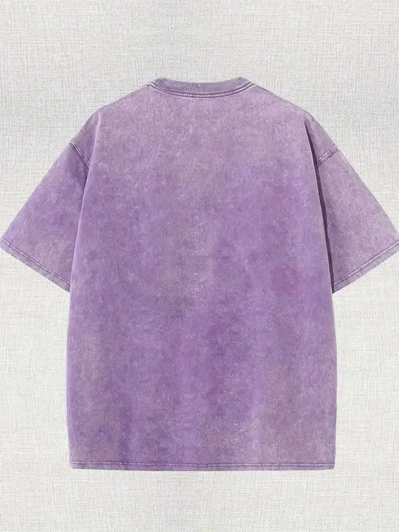 230g washed fun orange printed t high quality wax printed cotton loose sleeved round neck with a thickness suitable for summer t s for Product details 1