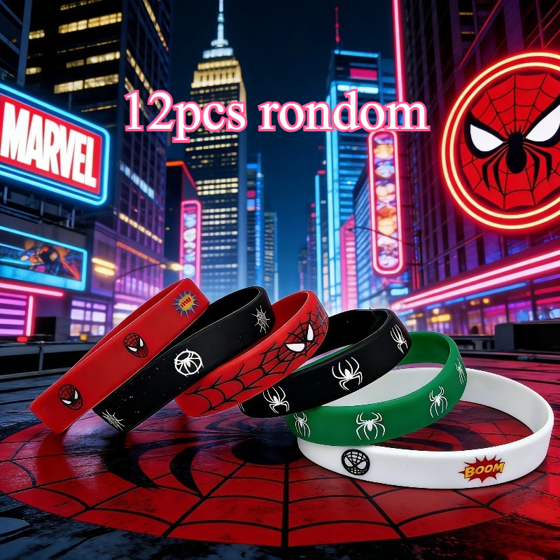 E-shop Zufällige 12 Stück Marvel Spider-Man Minimalistischer High-End Spider-Man Herren Schlüsselanhänger, Schlüsselkette, Vielseitiges Temperament
