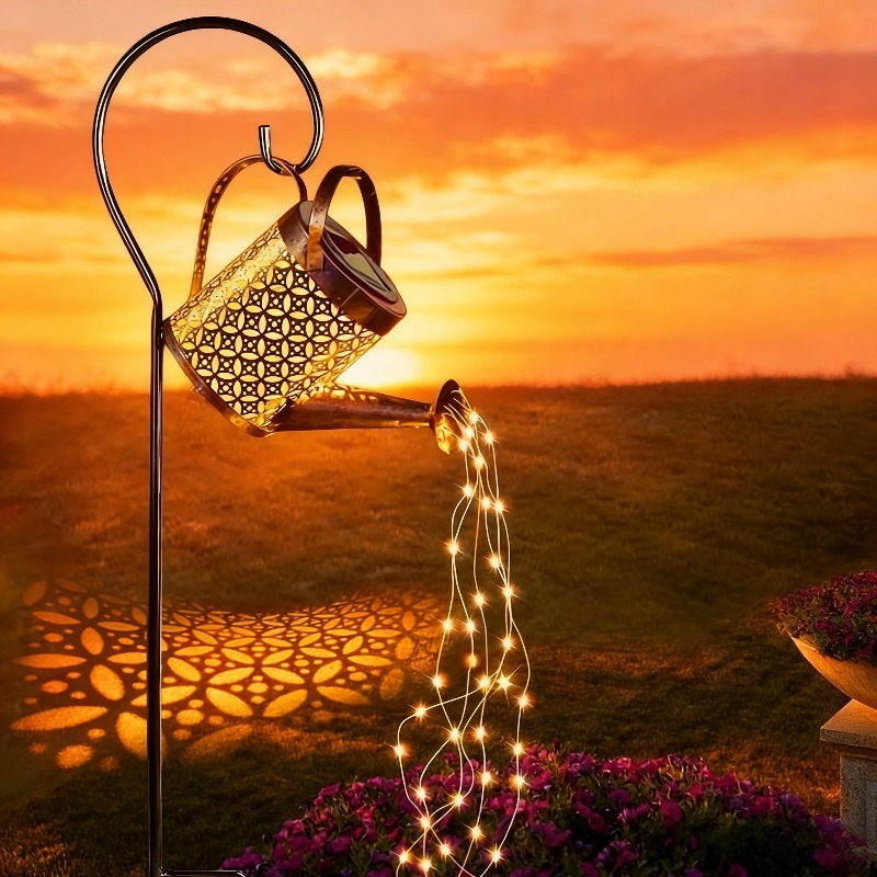 E-shop Zwei Stile erhältlich – Solar-Teekannenförmige Lampe mit Lichtsensor-Schalter. Geeignet für Garten- Rasenbeleuchtung, Hof- Esstischdekoration.