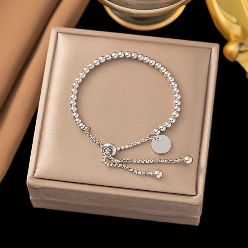 TEMU 1 pieza, Pulsera apilable de cuentas doradas estilo dinero vintage, , exclusivamente para adolescentes, hipoalergénica, ajustable de
