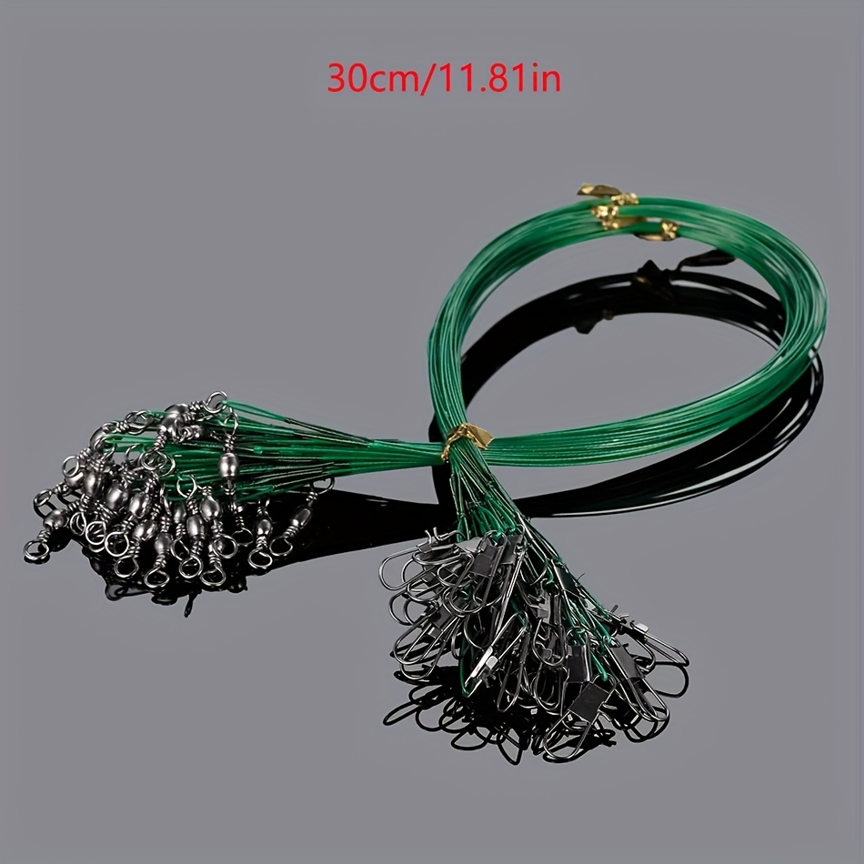 TEMU 34pcs Set Of Steel Sea Fishing Leader Line With Rotating Ring And Anti-bite , Anti-bite Wire Leader