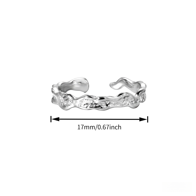 MUOTI Distressed Texture Ring, Minimalist Retro Style