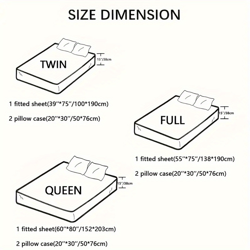3pcs king queen fitted sheets black white printed bed sheet set for bedroom   and guest decoration couple pattern bedding set1 fitted sheet 2 pillowcases without core Product details 2