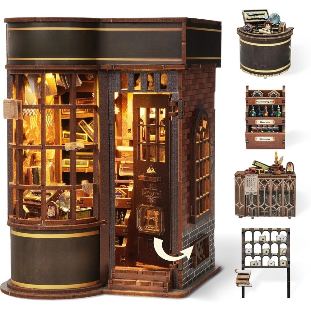 Book Nook Ornament Kit, Miniature Kit, Bookshelf Decoration Building Craft Gifts For Women