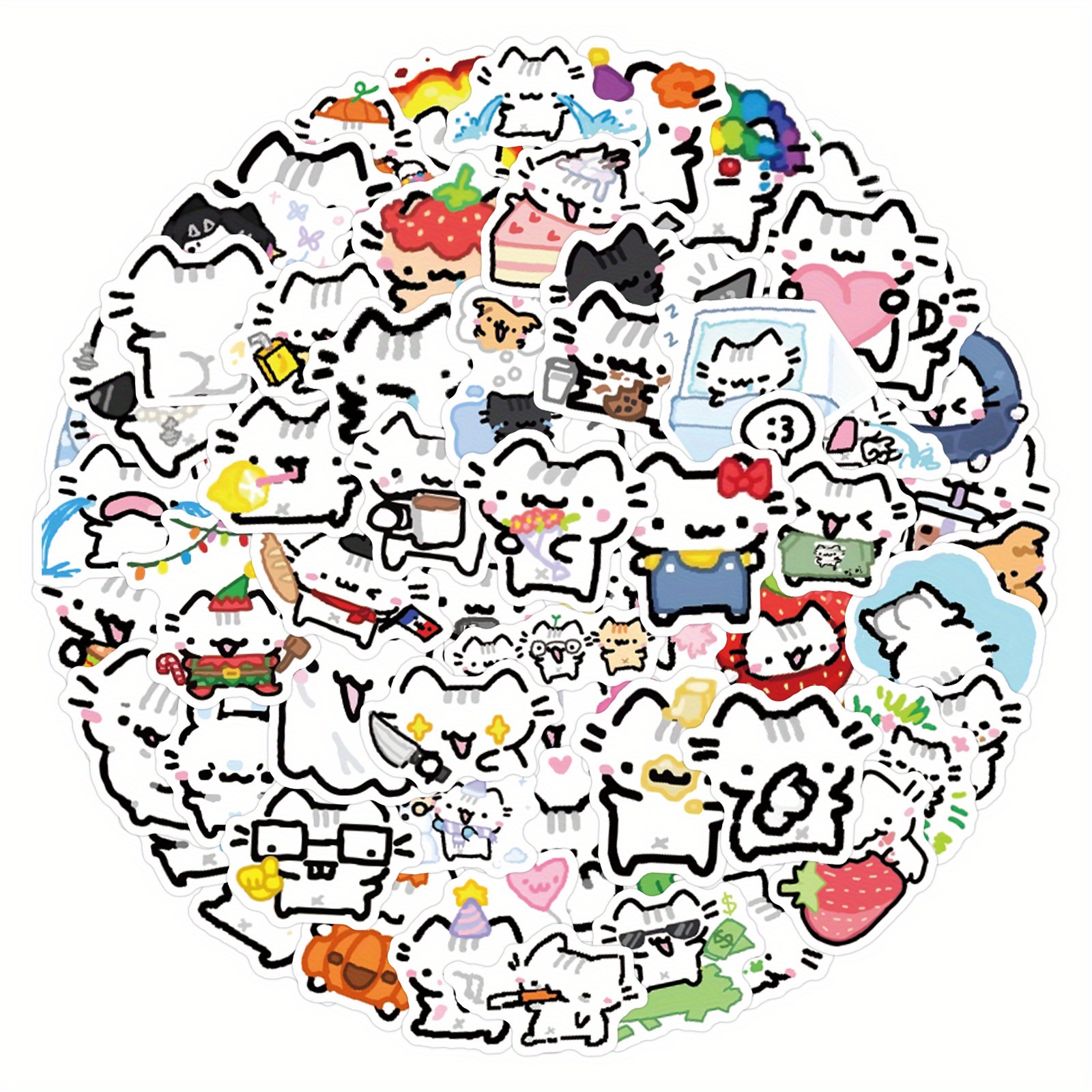 93pcs Stickers Irregular Shapes Suitable For Diy Crafts, Room, Laptop, Water Bottles, Skateboards, Luggage & Helmet - Decals With Patterns, , No Residue