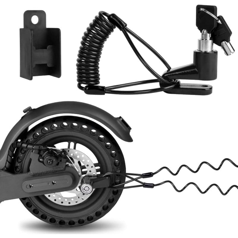 E-shop 3er-Set Scheibenbremsenschloss, E-Scooter-Schloss Anti-Diebstahl, Kabelschloss wasserdicht 1,5 m (5Ft) Kabel mit 2 Schlüsseln für Scooter,