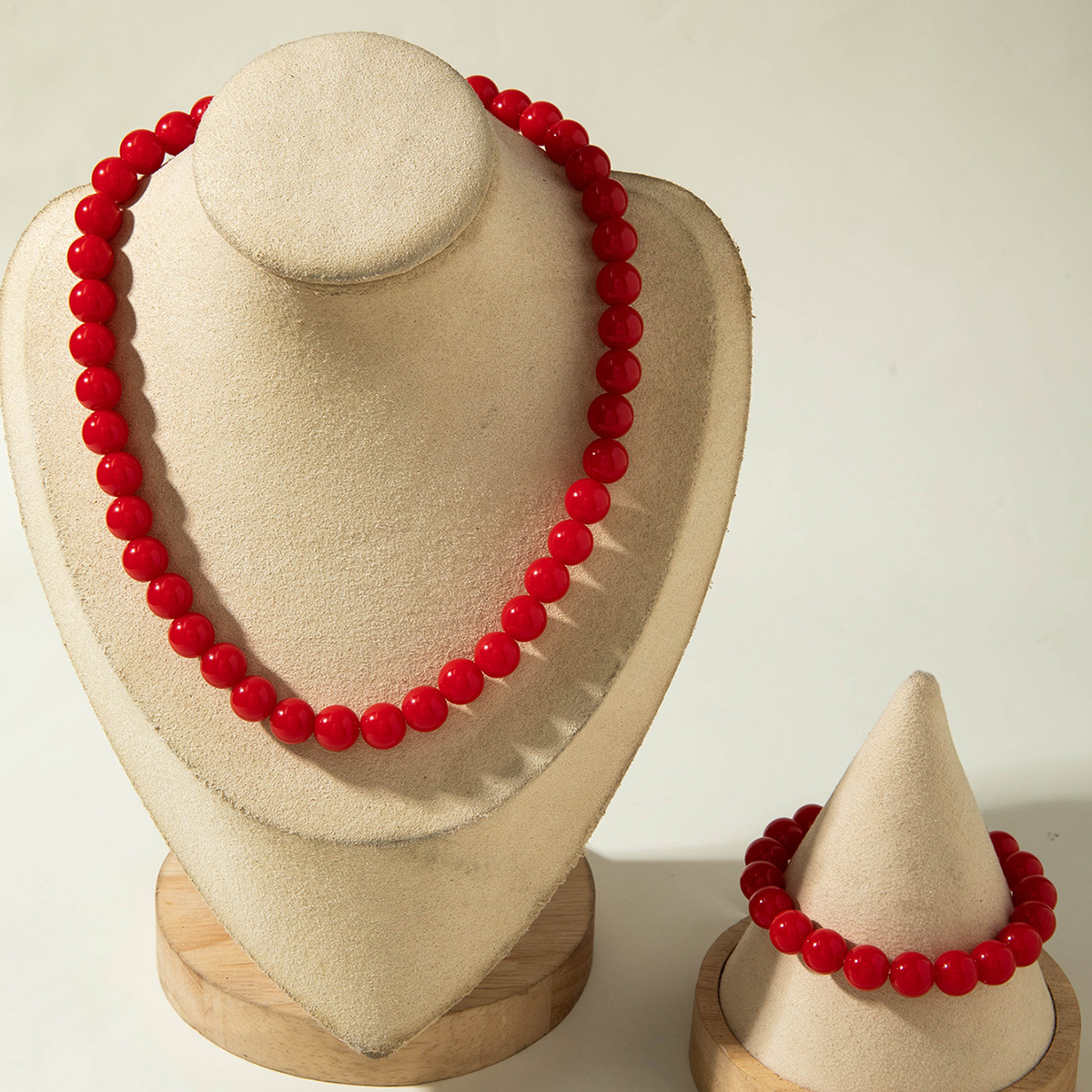 TEMU Juego de 2 piezas de collar y pulsera de cuentas acrílicas de estilo vacacional minimalista, opcional multicolor, collar ajustable de cuentas