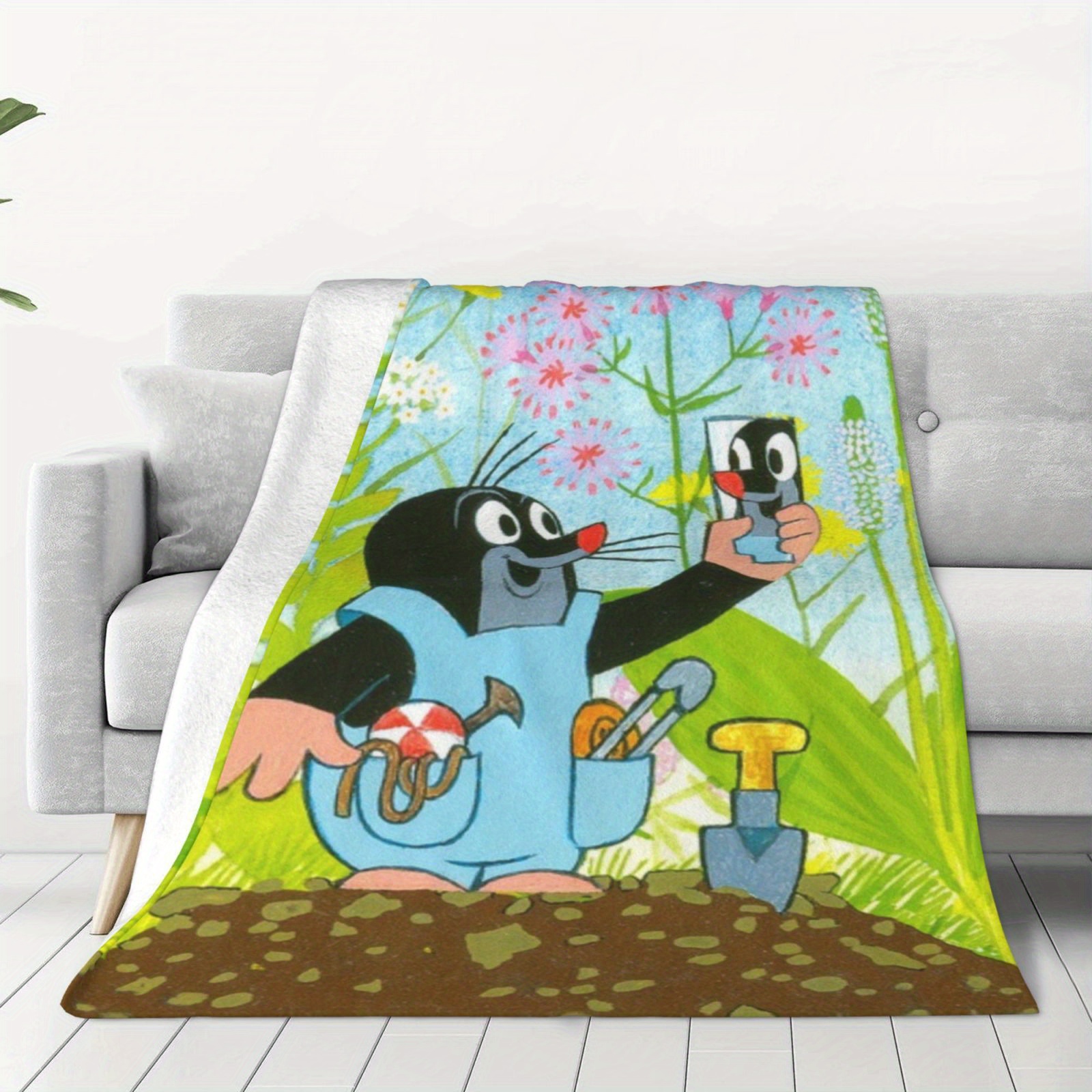 

Mole's Story Soft Flannel Throw Blanket - Cozy, Lightweight & Portable For Couch Or Bed, Gift For Fans, Polyester Fabric, Print