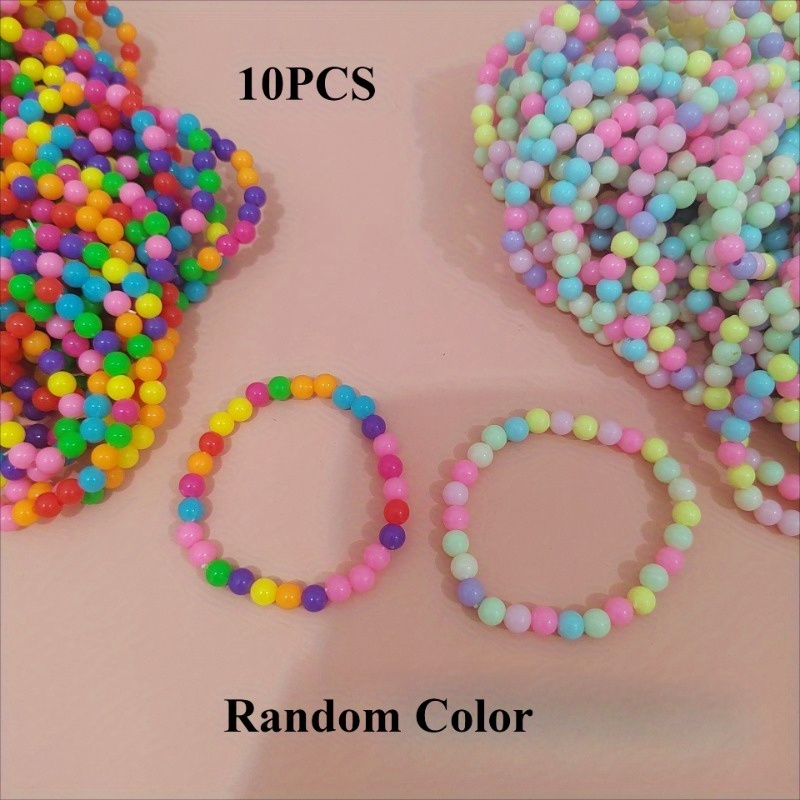 Random 10pcs Set Of Colors, Summer Fashion Bracelet, Candy-colored Bracelet, Gift