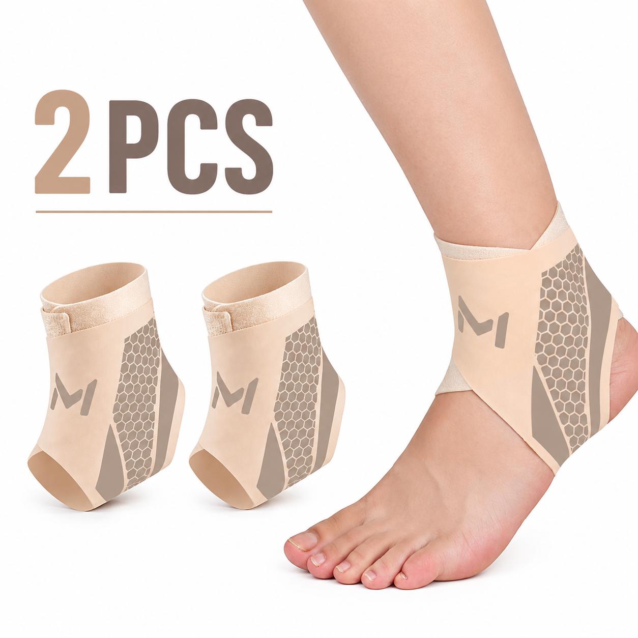 Image of 2pcs Adjustable High- Quality Compression Ankle Support Bands. Are Suitable For Daily Use, Offering Breathable And Lightweight Ankle Support, Comfortable For Men And Women.