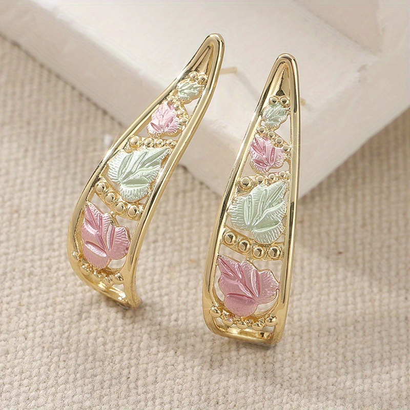 E-shop 1 Paar Vintage Handgefertigte Geschnitzte Blatt Ohrstecker, Schmuck für Damen, Urlaubs, Hochzeits- und , Klassische Schmuckgeschenke, Gib es ihr