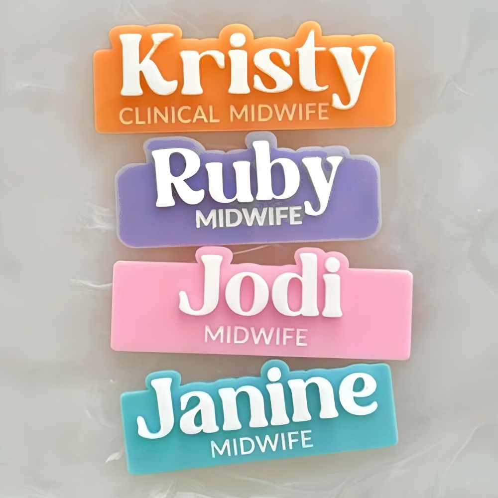 personalized name badge with custom   pins colorful acrylic back to school gift for educators nurses   teachers   midwives students durable stylish label for identification organization 0
