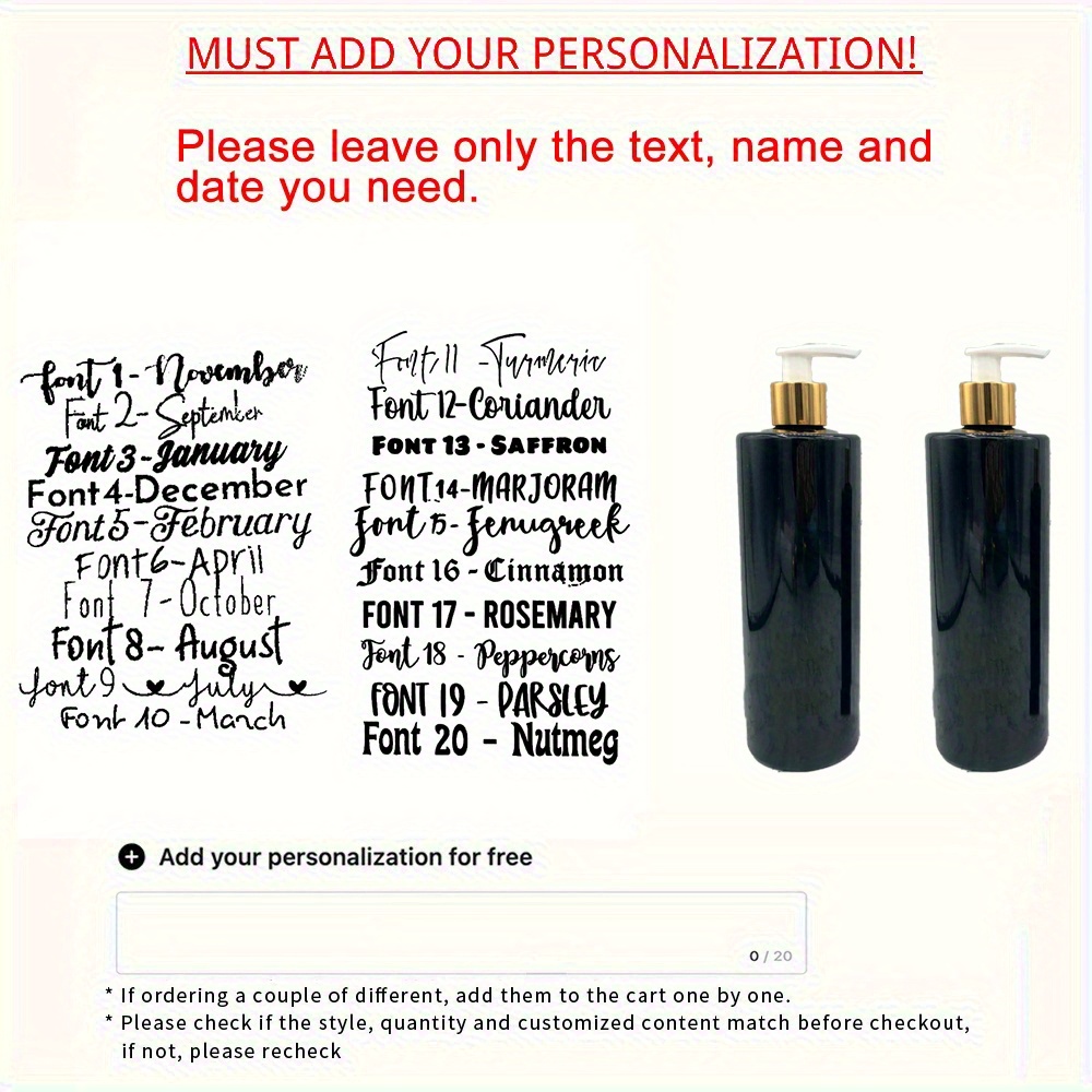 TEMU 2pcs Personalized 500ml/16.9oz Flip Soap Dispenser, Custom Text Label, Bridesmaid Gift, Wedding, Day, Birthday, Floor Mount, No Electricity