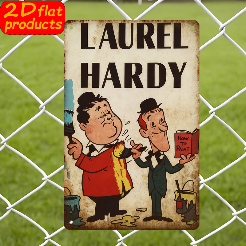 Laurel & Hardy Cartoon Characters Tin Metal Signs Home Décor