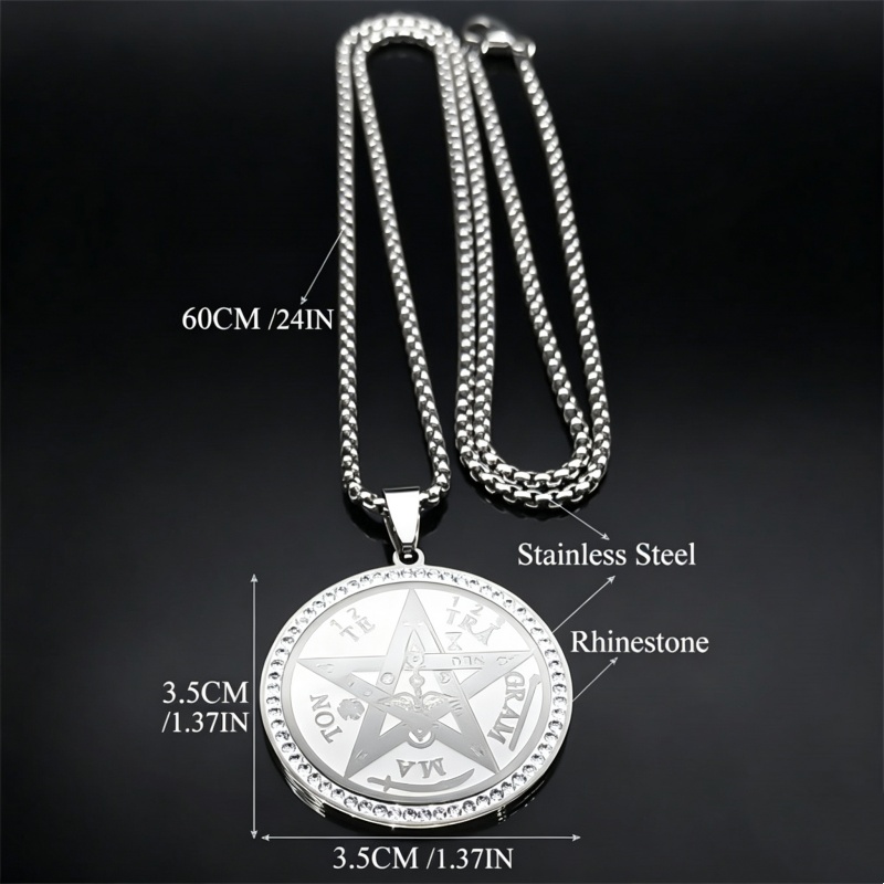 304 Stainless Steel Pentacle Witchcraft Necklace