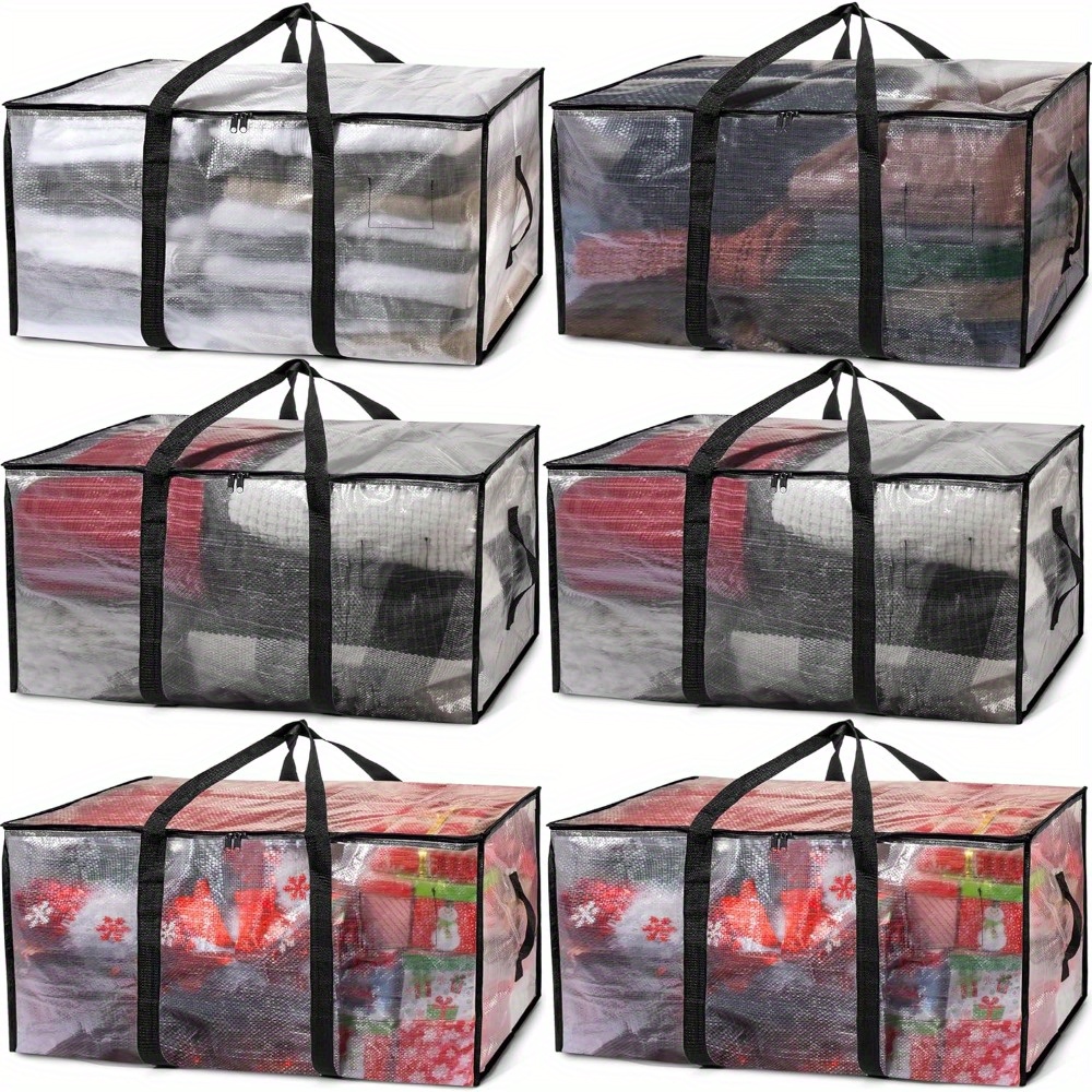 TEMU Lot de 2/4/6 sacs de déménagement surdimensionnés robustes avec bretelles de sac à dos et fermetures éclair - Grands contenants de rangement en