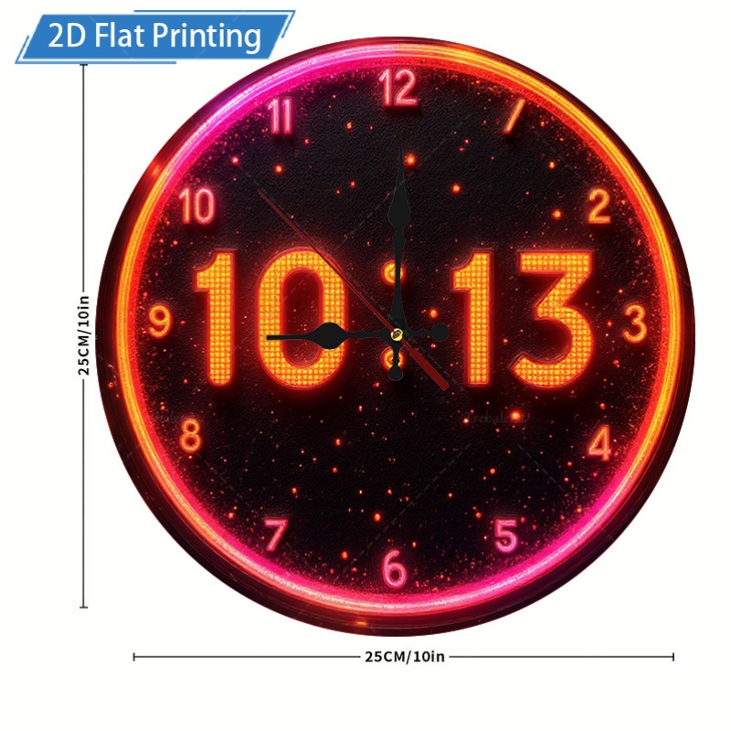 TEMU 1pc Modern Wall Clock| Starry Sky Night Design, Silent No Ticking, Battery Operated, Round Clock With Pointer, 2d Flat Printing, Suitable For