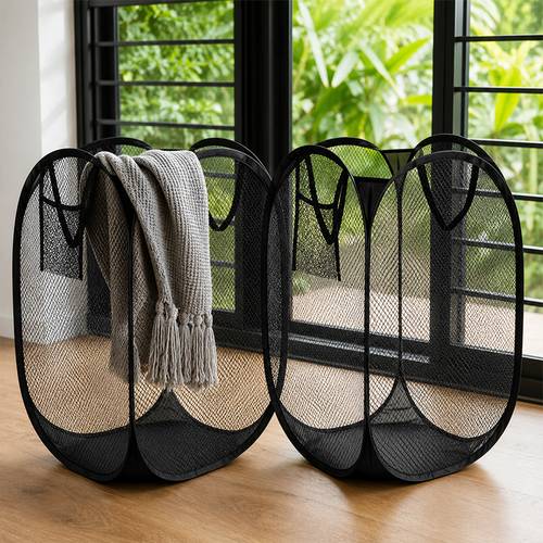 modern foldable large mesh laundry basket and hook set including 1 dirty laundry basket 1 hook totaling 2 items a lightweight and laundry container for dirty clothes suitable for bathrooms bedrooms and dormitories