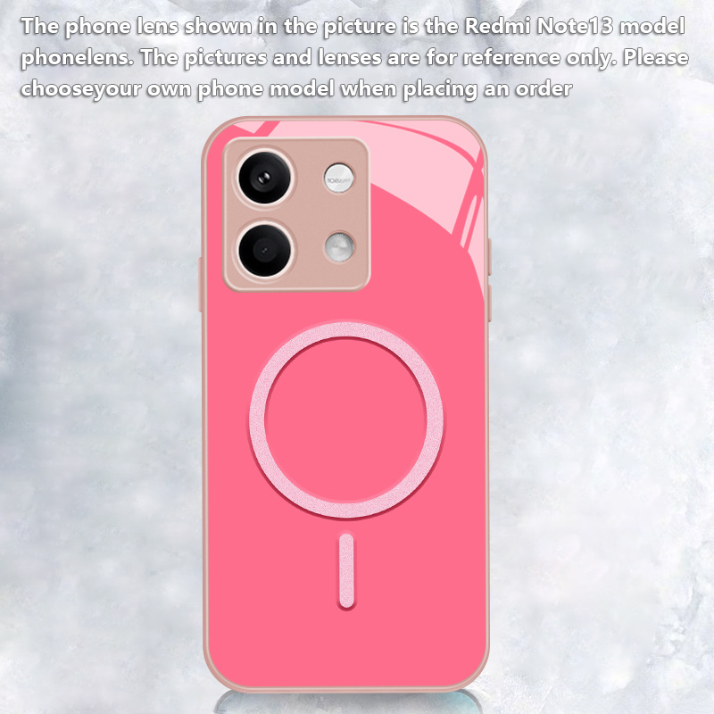 TEMU Phone Case - A Stylish And Featuring A High-quality Pink Glitter Circular Pattern, Suitable For All , This New Tempered Glass Phone Case Is