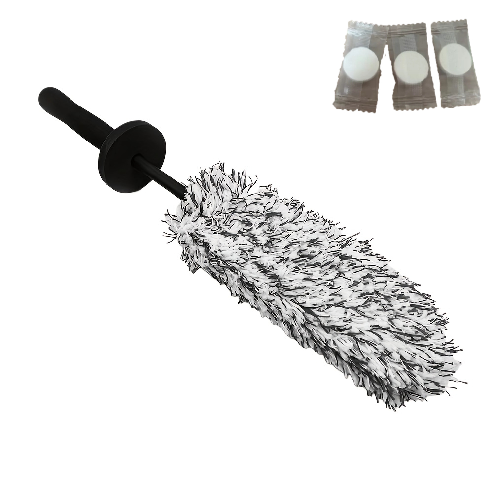 TEMU Fiber Car Wheel Brush / Black And Blue Two-color Tire Tool / Non-electric Vehicle Wheel Cleaning Brush / For Car Cleaning And 3pcs Compressed