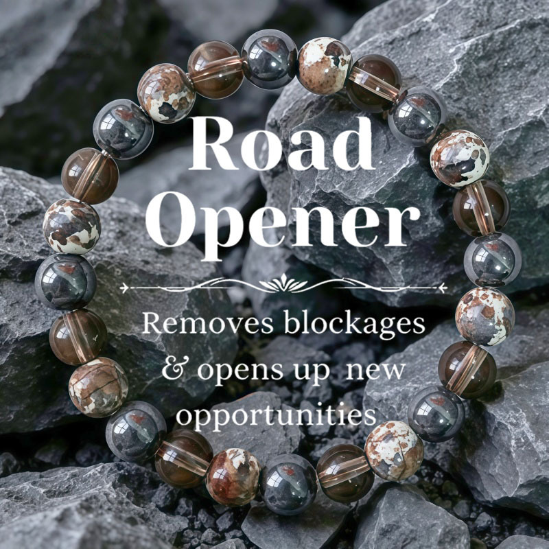 TEMU 1pc Bohemian Natural Stone Wealth Bracelet - Chinese Painting Stone Beads Suitable For Daily Wear, Unisex For , Durable Stone Gift For Holidays,