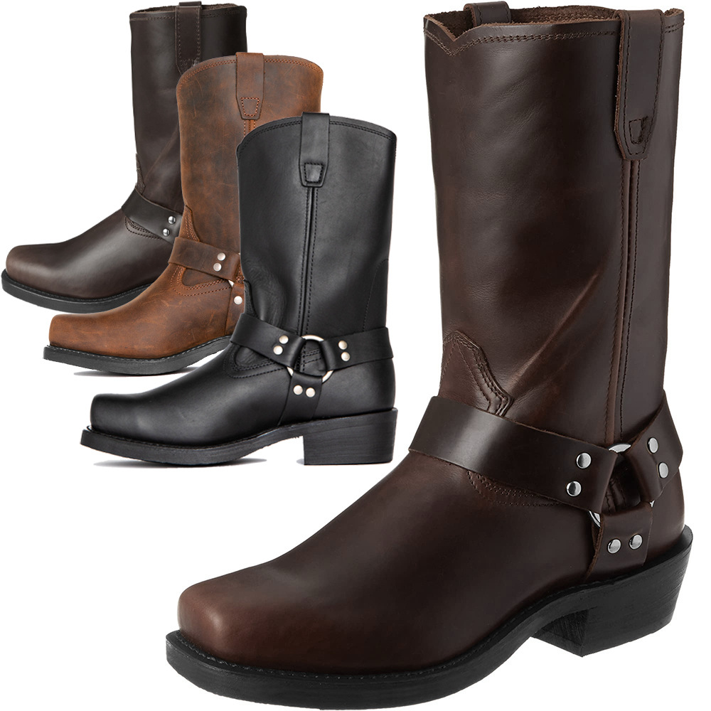 Men's Cowboy Boots with Wooden Heel