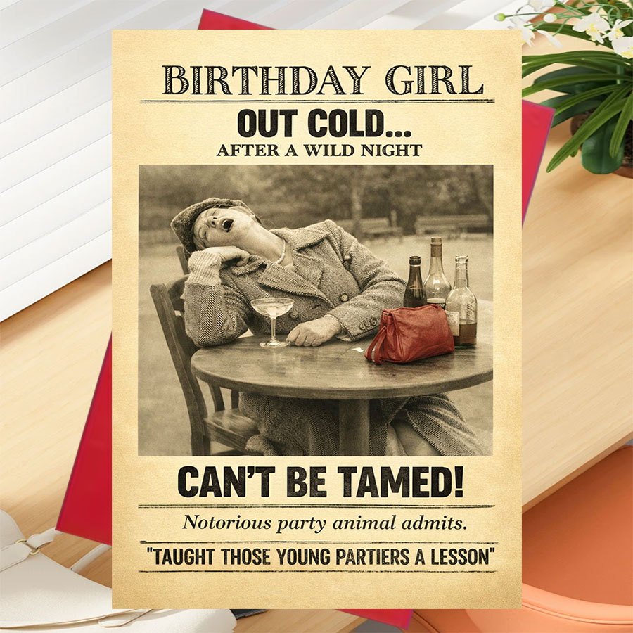 TEMU A Single Greeting Card Along With 1 Envelope, Designed To A Vibrant And Adventurous Girl Who Enjoys Parties, After A Night Out