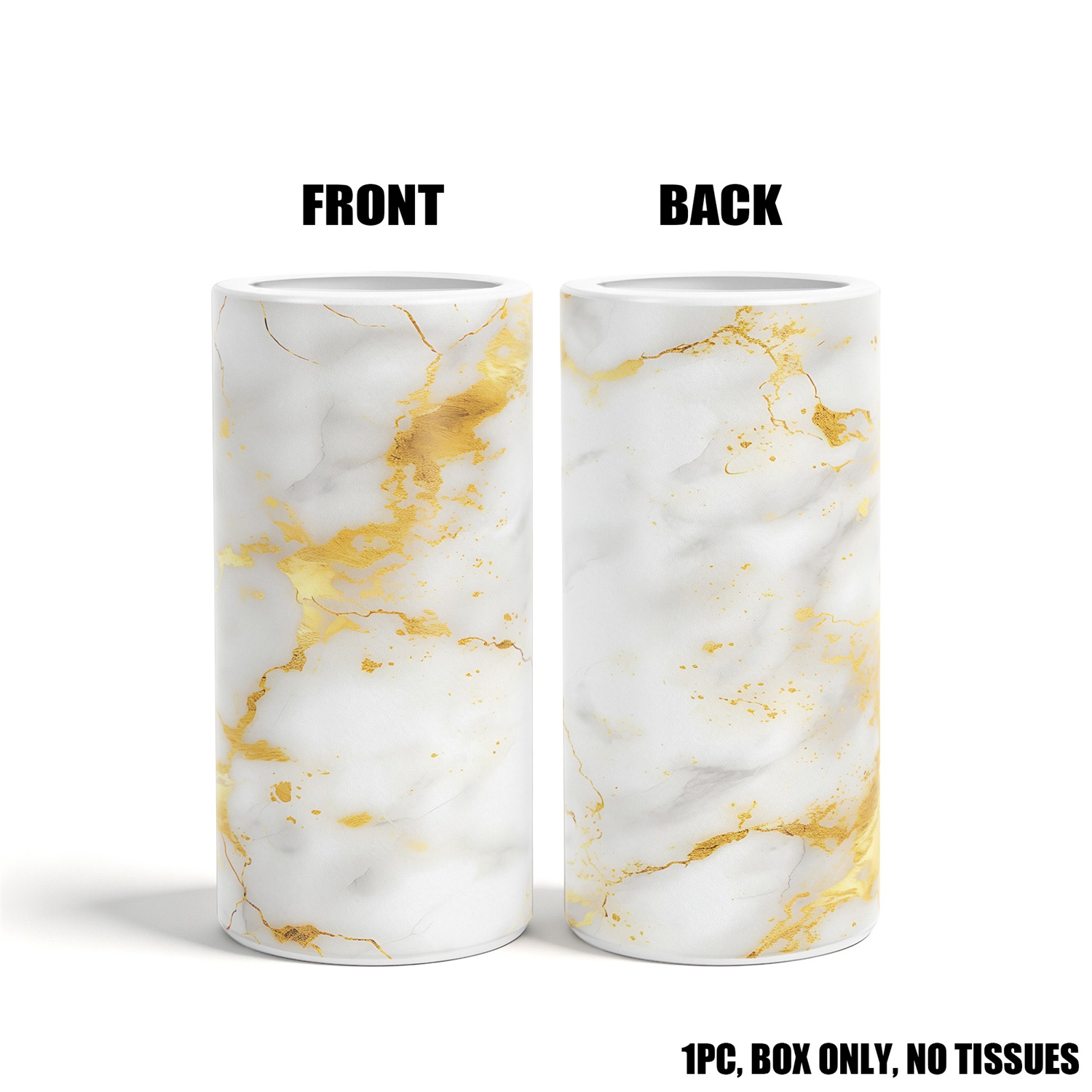 TEMU 1pc, Marble Pattern Cylindrical Car Tissue Holder 1pc, Cup Holder Tissue Box For Vehicle, Refillable Round Tissue Dispenser Portable Travel