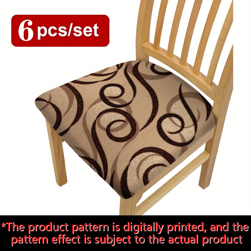 TEMU 2/4/6pcs Vintage Chair Seat Protectors Compatible For Dining Chairs - Elastic Cover Cushion, Washable Durable Chair Pads Suitable For Kitchen,
