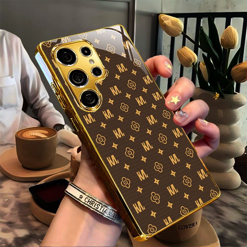 TEMU Phone Case - Classic Old Flower Pattern Electroplated Case For S26/s26 Plus/s26 Ultra/s25/s25 Edge/s25 Fe/s24/s23/s22/s21/s20/s10/note