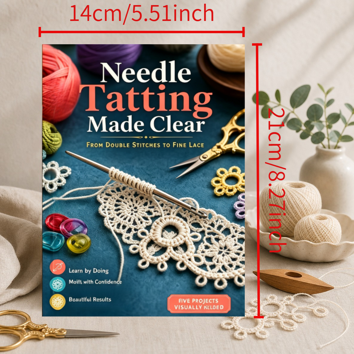 Needle Tatting Tutorial Book with Crochet Patterns