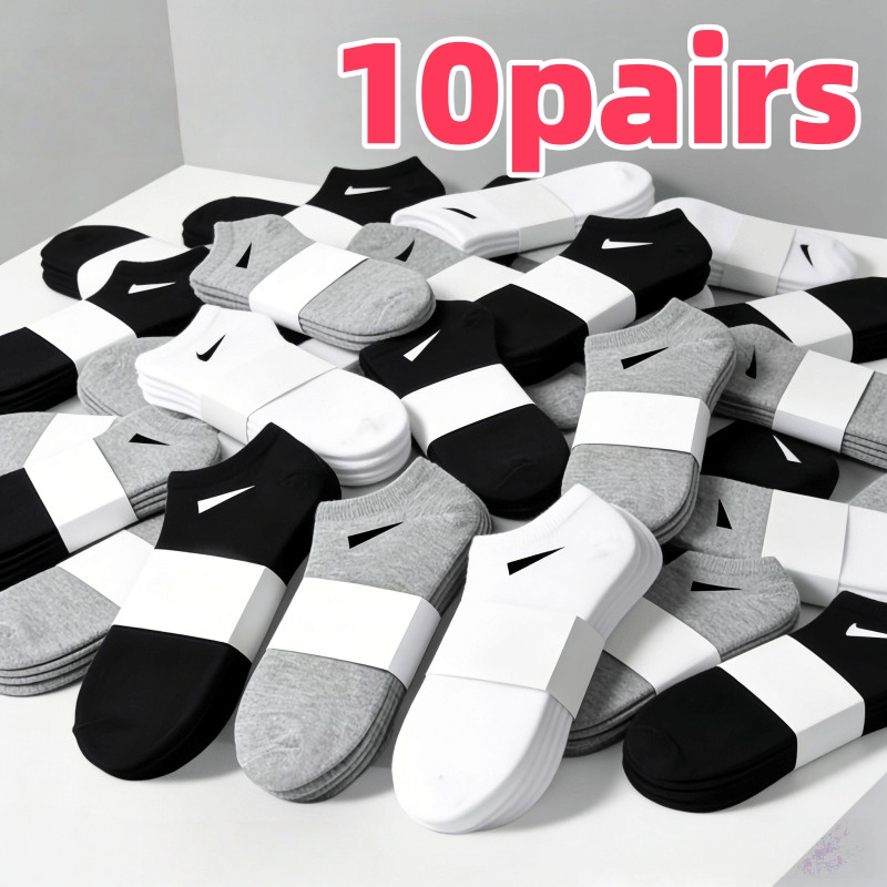 TEMU Juego de 10 de calcetines invisibles de resistencia para hombre - Soporte de engrosado, diseño atlético minimalista, // - para uso diario y