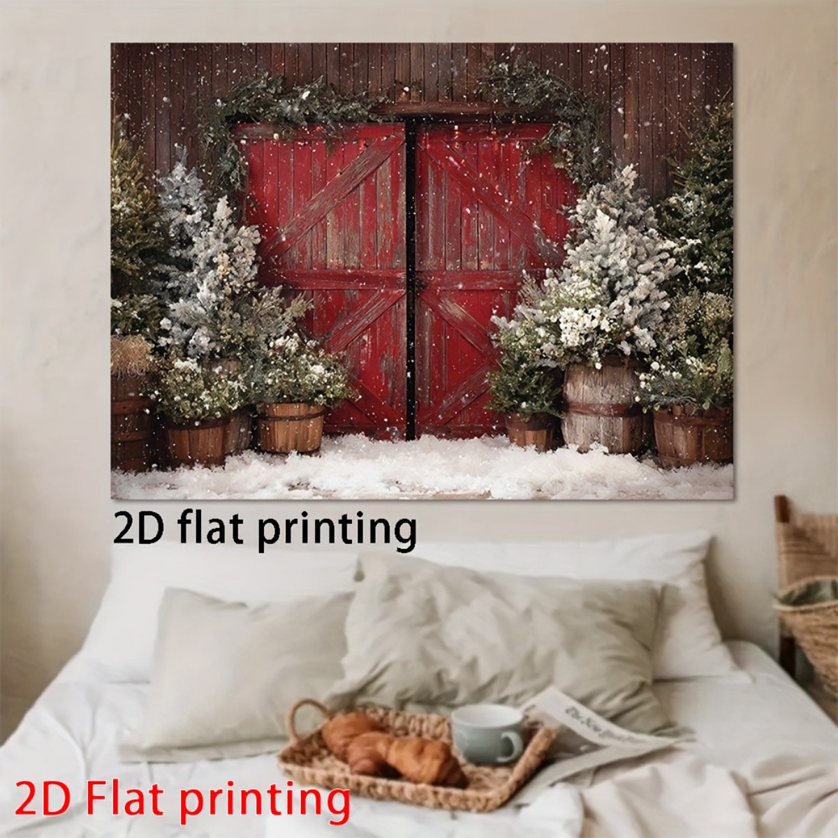 Christmas Barn Door Backdrop for Festive Decorations
