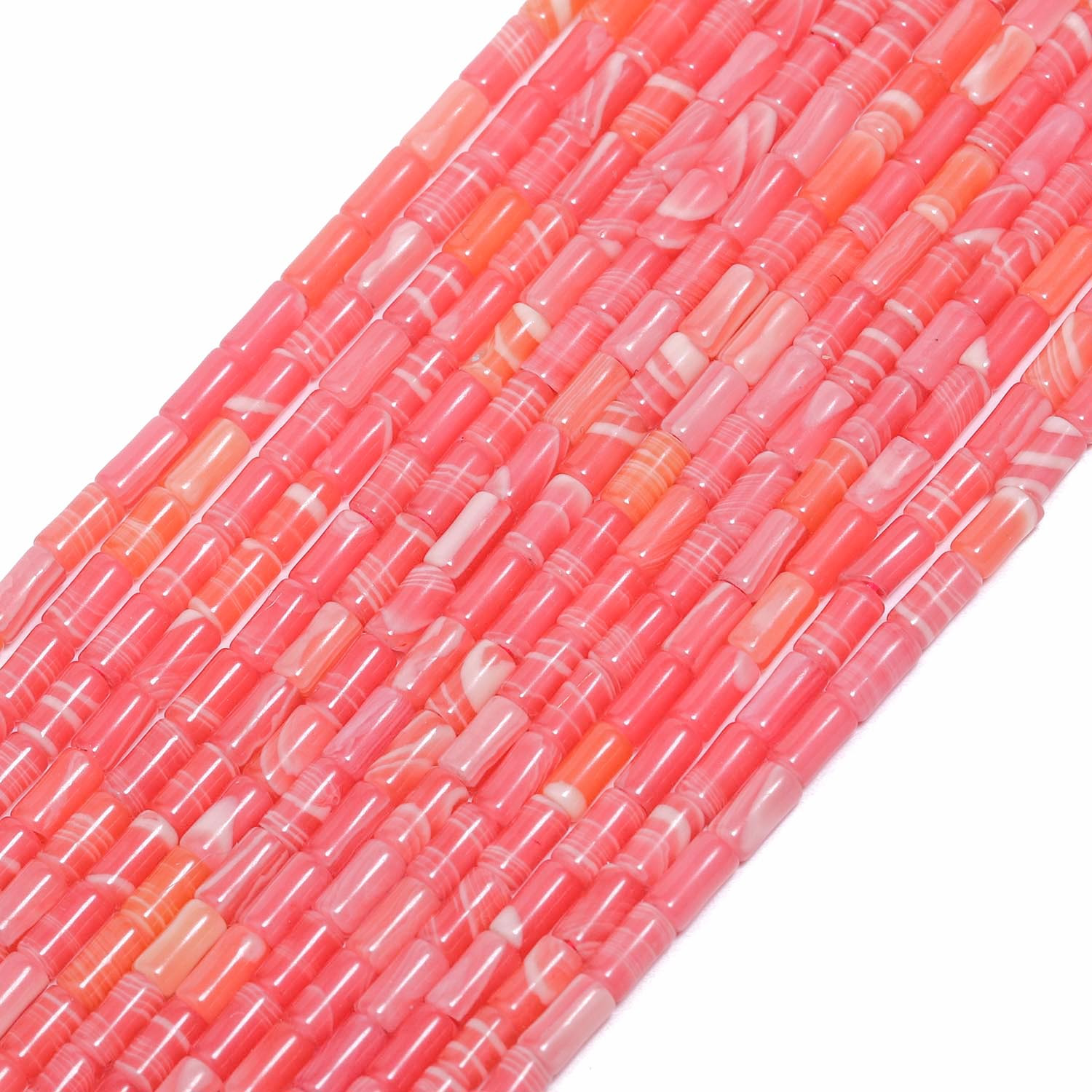 Natural Stone Cylindrical Rhodochrosite Beads, 2x4mm