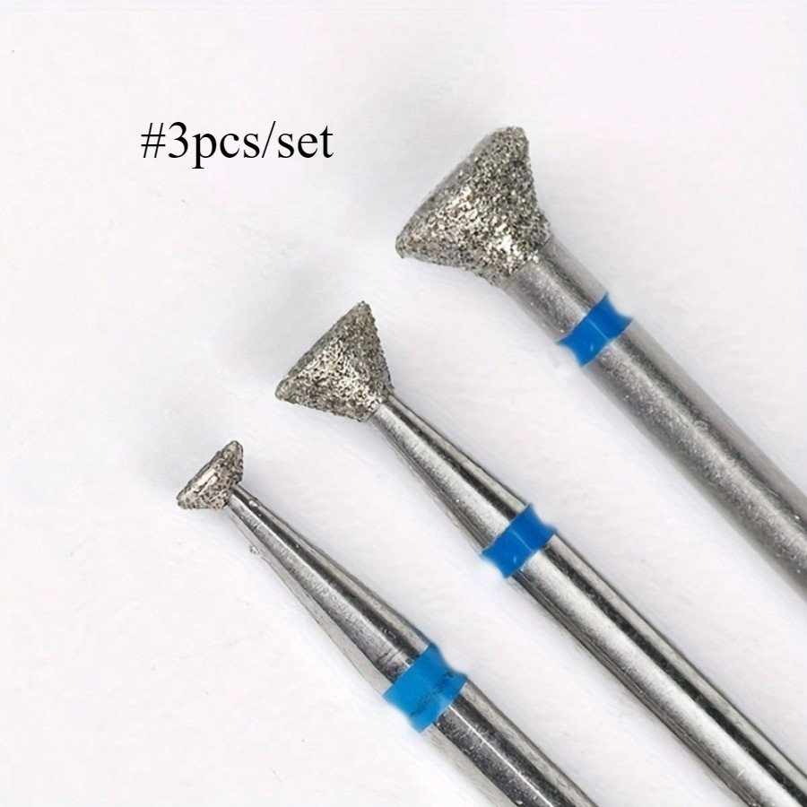 3PC Nail Drill Bit Set for Cuticle Cleaning & Overflow Removal