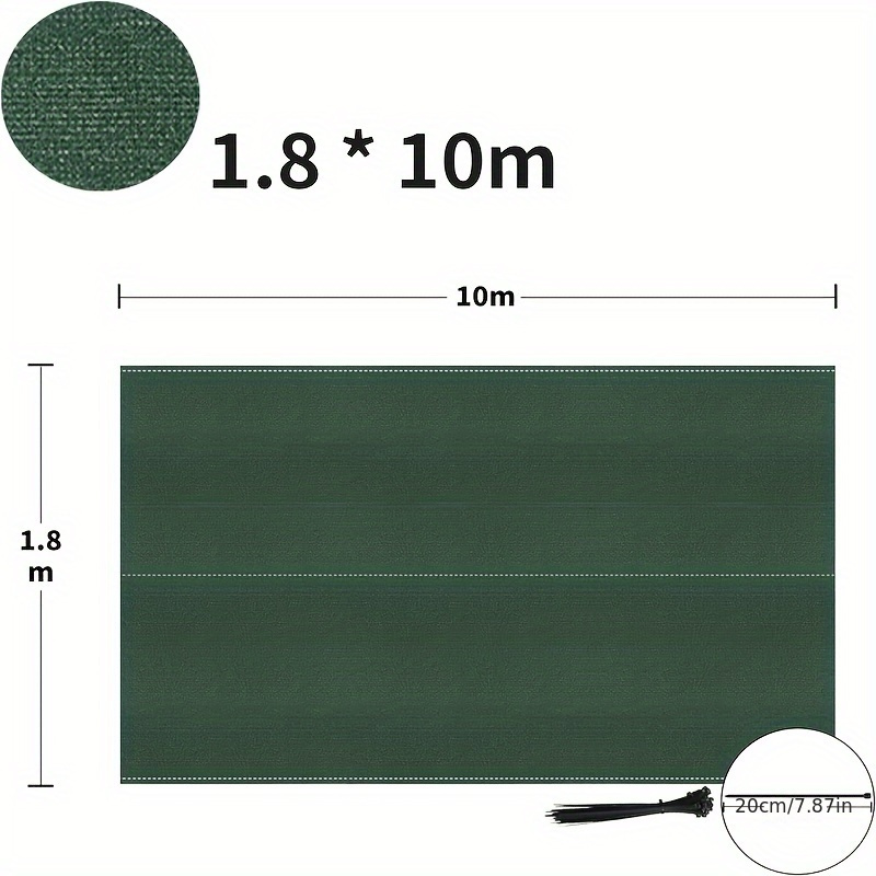 Image of 100cm Privacy Screen Fence For Balcony, And Garden, 150g/m² Sunshade Net With Uv Protection & Windproof Design, Includes Ties In Dark Gray Green