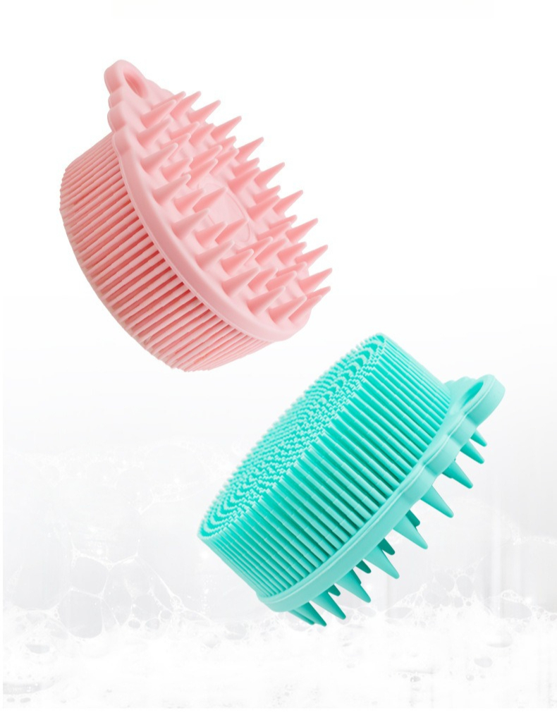 Cepillo de Baño de Silicona Más Vendido, Cepillo de Masaje para el Cuero Cabelludo para Exfoliación, Alivio de Picazón y Eliminación de Piel Muerta, Cepillo de Ducha Redondo Ergonómico con Colgador, Cepillo de Limpieza Exfoliante de Silicona Suave para el Cuerpo y el Cuero Cabelludo