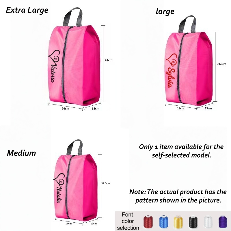 TEMU 1 pièce Sac à chaussures personnalisé brodé 1 pièce avec nom/, convient pour baskets, chaussons - Housse de chaussure brodée -poussière, sac de