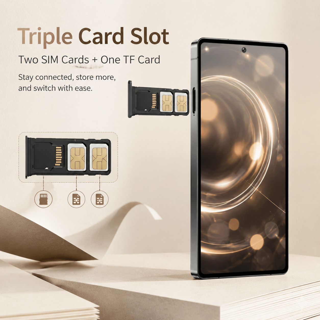 senior   unlocked spare device 6 8 hd large screen 4 64gb expandable   facial recognition   case type c cable Product details 3
