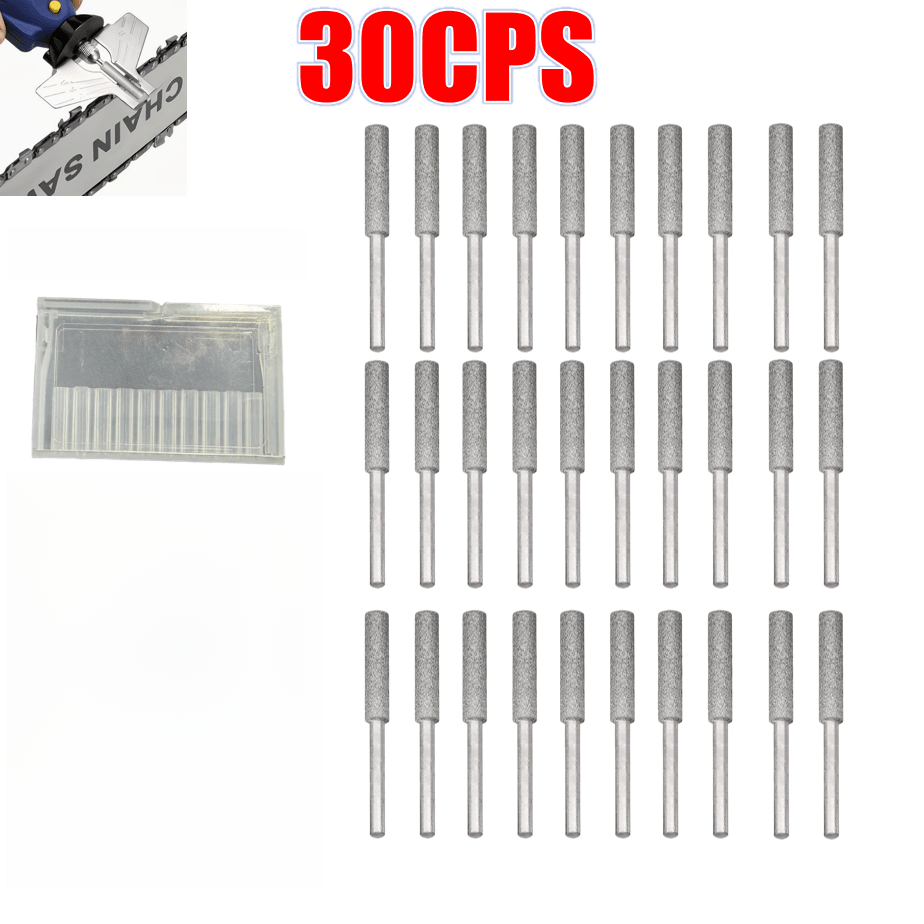 30pcs Diamond Chainsaw Sharpener Set With Box| Grinding Bit & Rotary Burr File | For Chainsaw/jade/glass/metal/wood Sharpening | Non-rechargeable