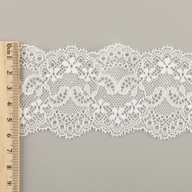 TEMU Bande de dentelle extensible double face de 6 cm sur 5 yards, accessoire de dentelle pour robe de mariée et vêtements