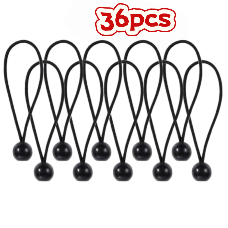 TEMU Lot de 36 attaches élastiques à boule robustes - Résistantes aux UV et au vent - Convient pour auvents, tentes, parapluies, stores de terrasse |