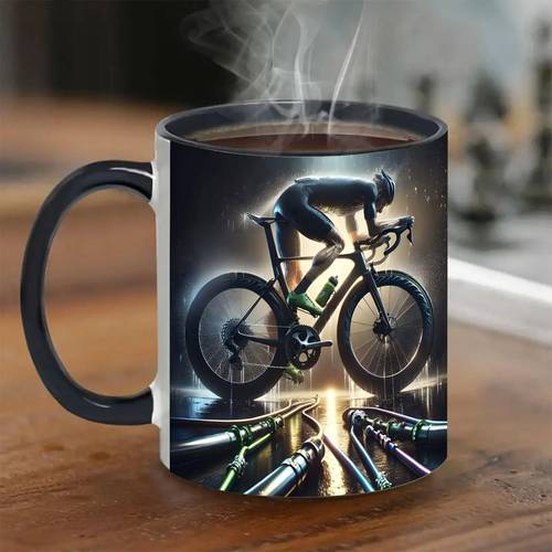 versatile 11 ounce ceramic mug features a cartoon design of bicycle suitable for coffee tea alcohol and milk an ideal gift for birthdays halloween christmas and home decor