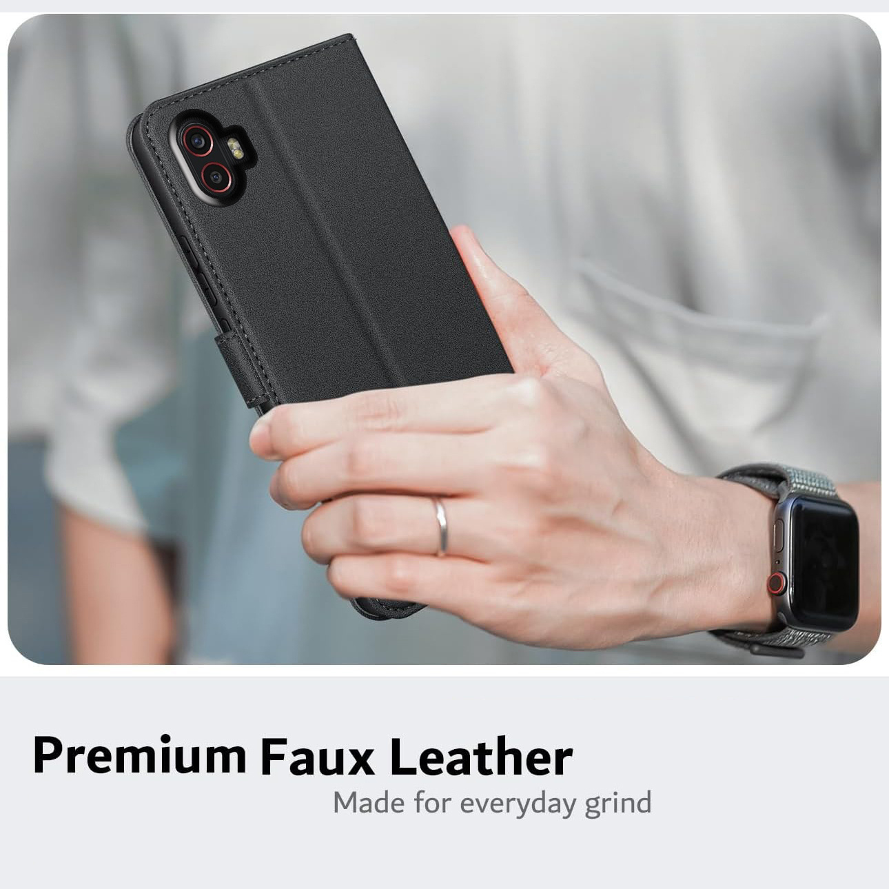 Custodia Flip In Pelle Per Nokia XR20 - Cover Portafoglio Con Supporto E Chiusura Magnetica, Colore Marrone Custodia Con Cavalletto