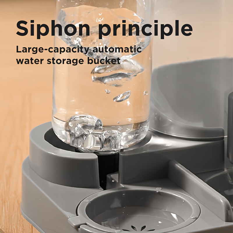 Automatic Gravity-Fed Cat & Dog Feeder and Water Dispenser Combo with Name/Text Personalization - Dual Wet/Dry & Water System, Auto Refill (No Batteries), -Spill, Suitable for Kittens and Puppies