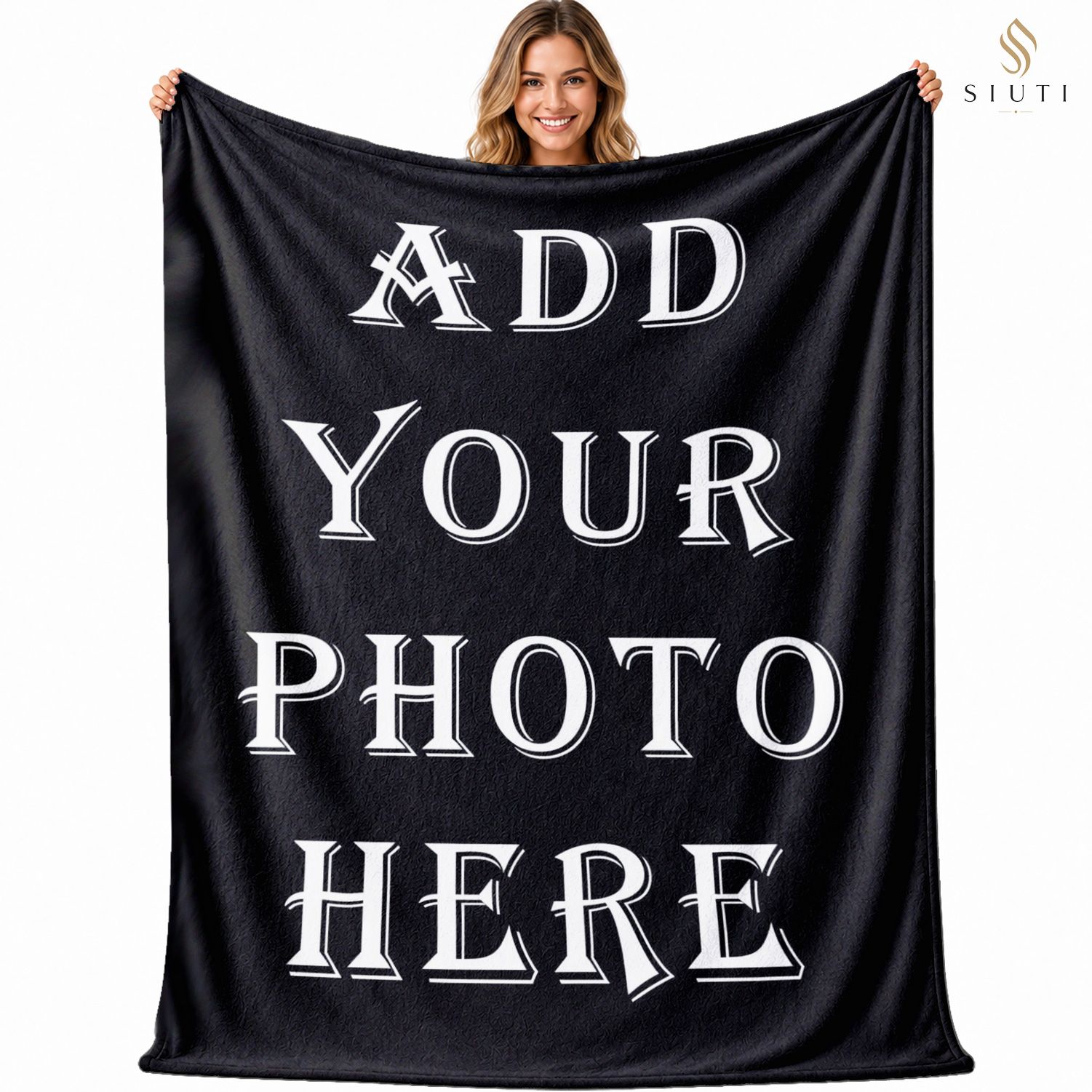 TEMU 1pc Custom Photo Blanket, Personalized Picture Throw, Add Your Own Image Design, Soft Fleece Cover For Sofa Couch Travel Camping, Holiday