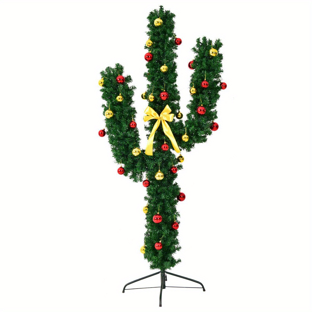 

5ft Led-lit Christmas Tree Metal Stand - Pvc, Pre- To Decorate, For Decoration