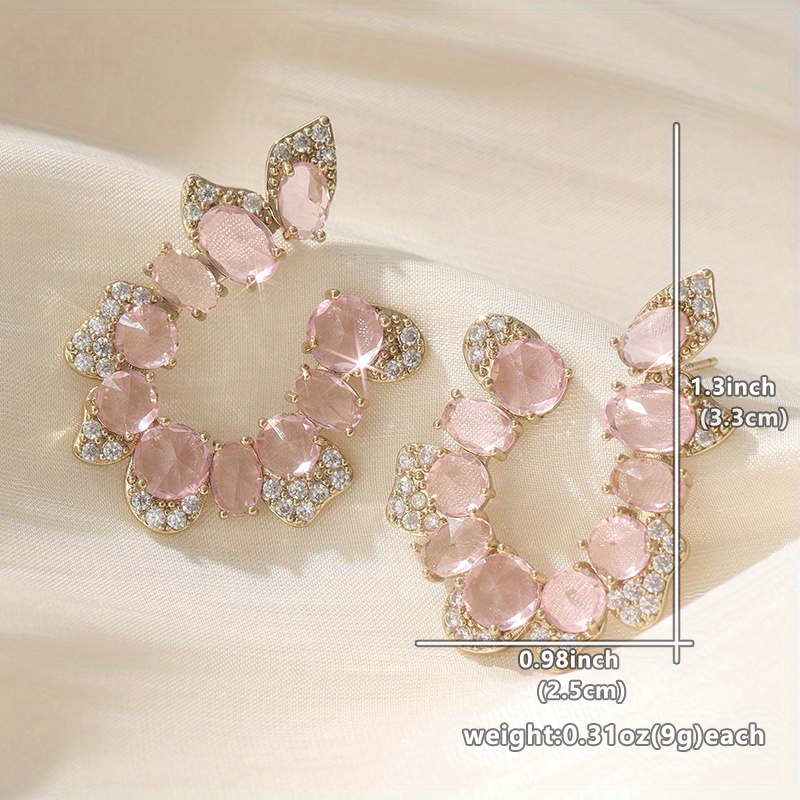 Women's Light Luxury High-end U-shaped Earrings with Zirconia