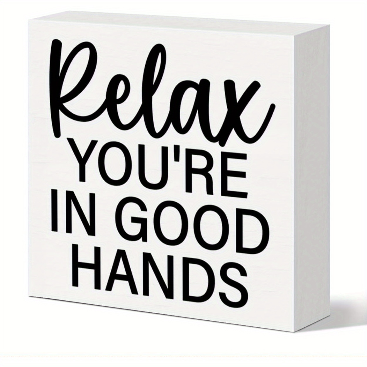 Image of Beauty Shop Desk Decor, Massage Spa Room Barbershop Hair Nail Salon Decor Pvc Sign Christmas Birthday Gift For Hair Stylist Nail Tech Artist Technician Manicurist, Relax