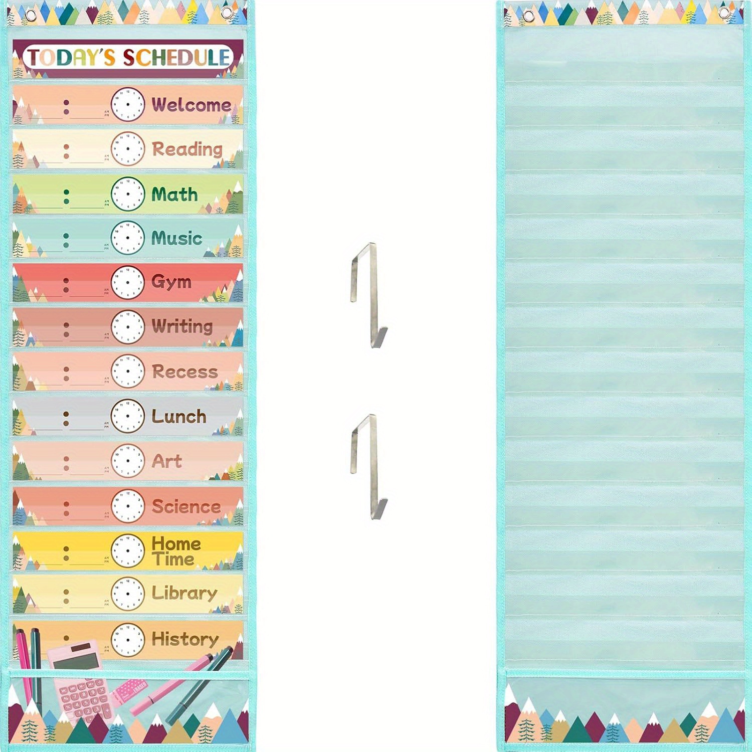 Burlap 14 Pocket Chart | Education Station - Teaching Supplies And Educational Products